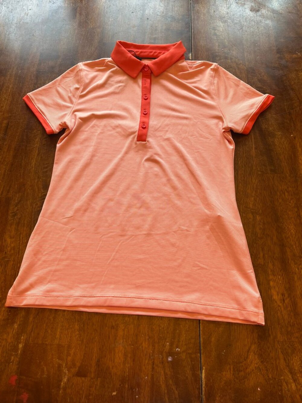 Under Armour Women's XS Golf Polo Coral Striped NWT UPF 50 Fitted